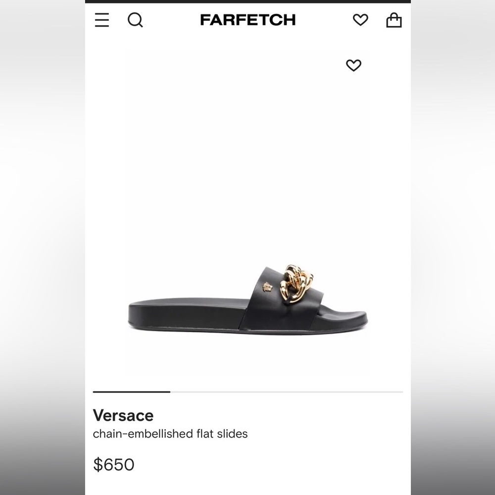 Brand new Versace Gold Chain Leather Slides Size 37 - Picture 7 of 7